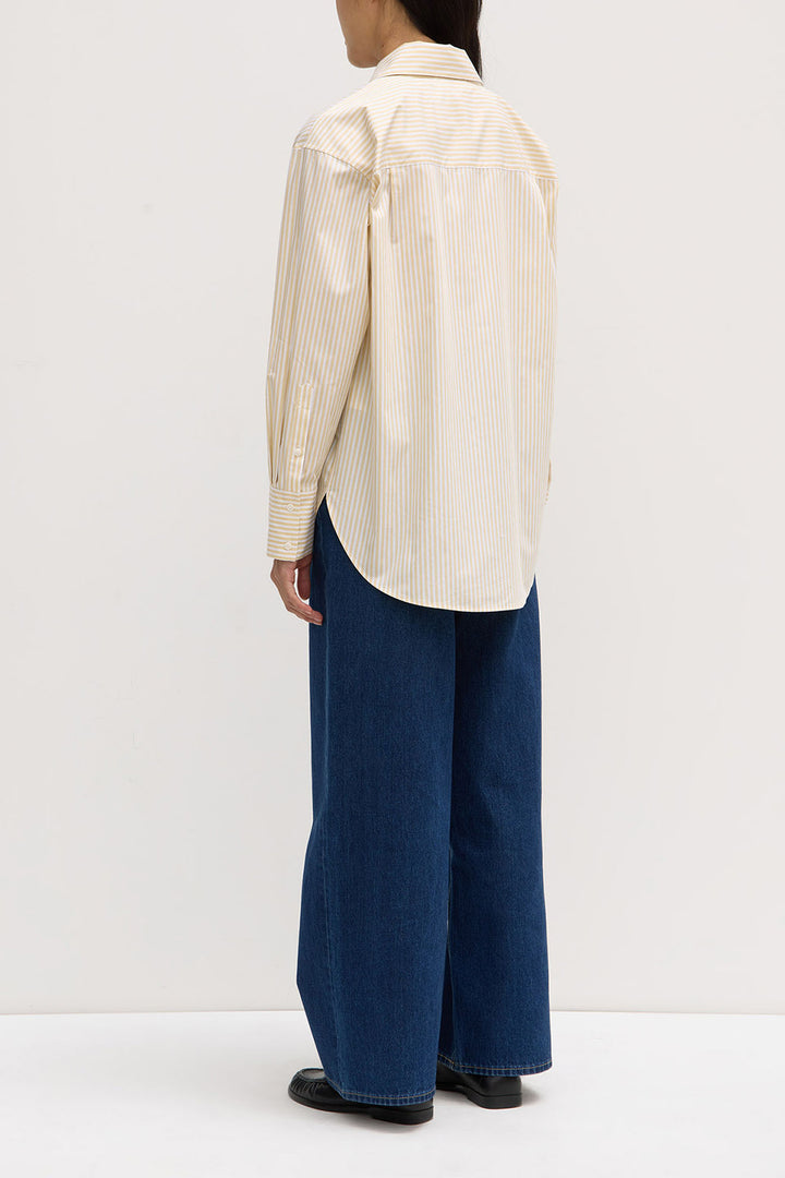Assembly Label Signature Poplin Shirt | Chamomile/White