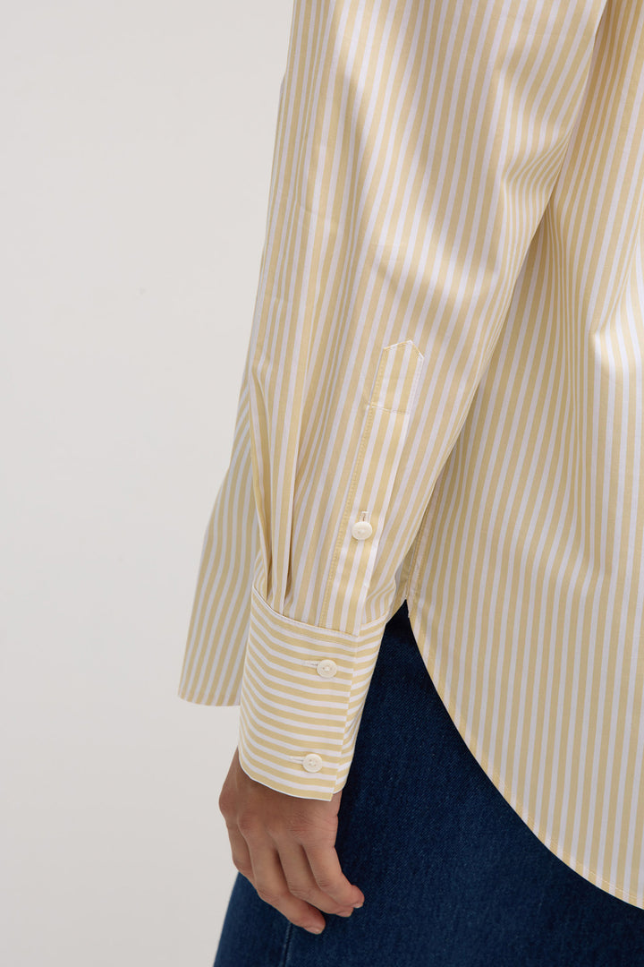 Assembly Label Signature Poplin Shirt | Chamomile/White