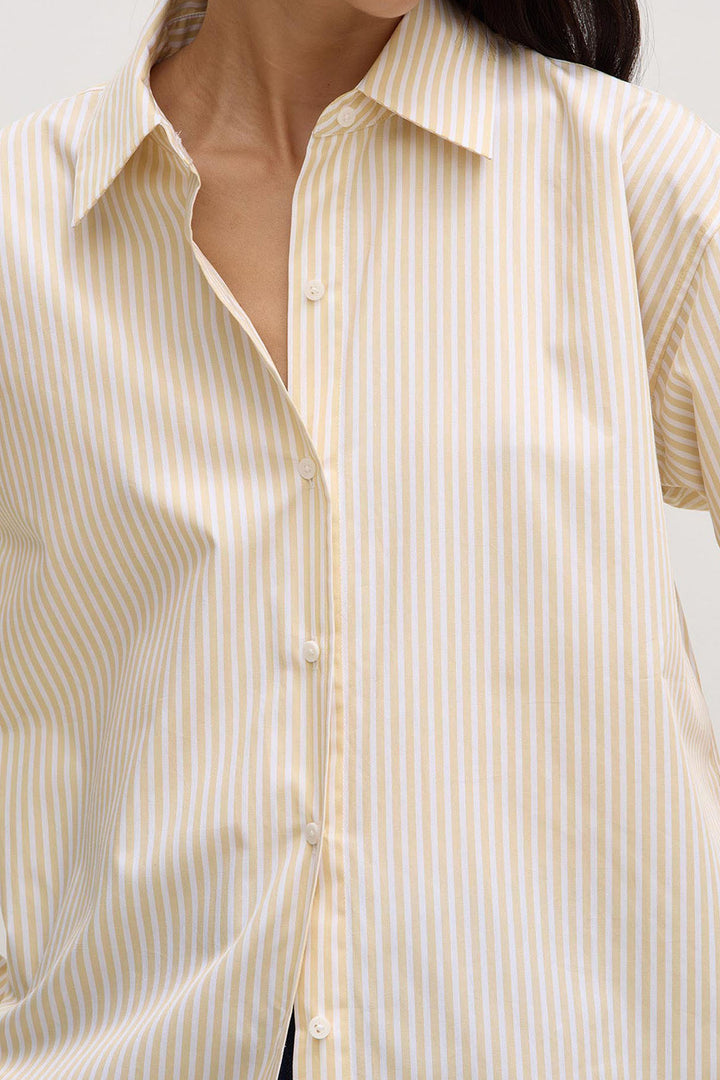 Assembly Label Signature Poplin Shirt | Chamomile/White