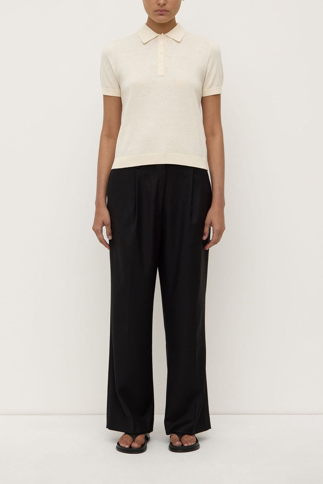 Assembly Label Sloane Cotton Cashmere Polo | Cream