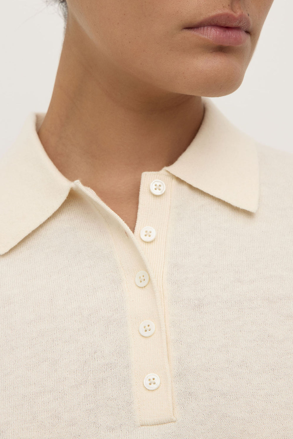 Assembly Label Sloane Cotton Cashmere Polo | Cream
