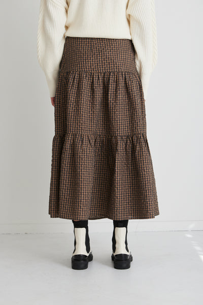 Ivy + Jack Stella Toffee Gingham Skirt