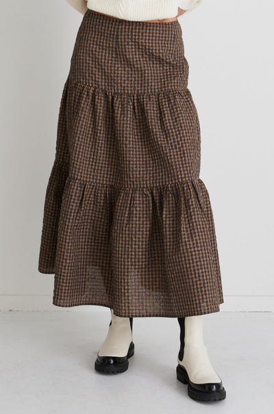 Ivy + Jack Stella Toffee Gingham Skirt