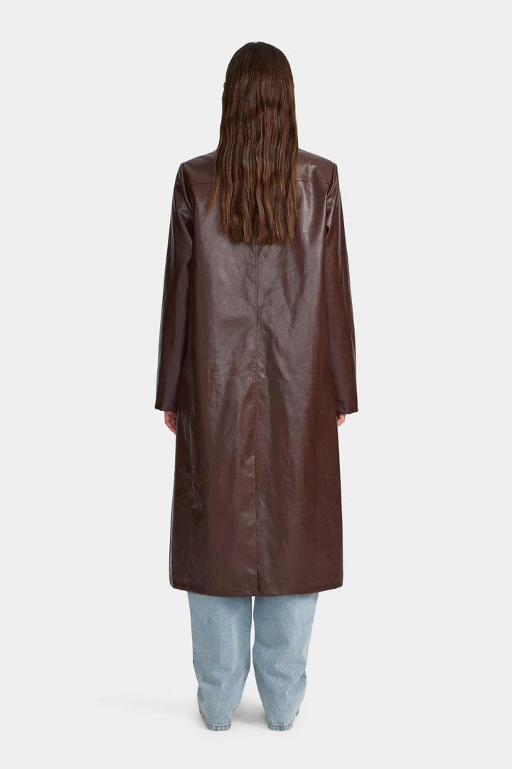 Ownley Tabetha PU Coat | Cherry Cola