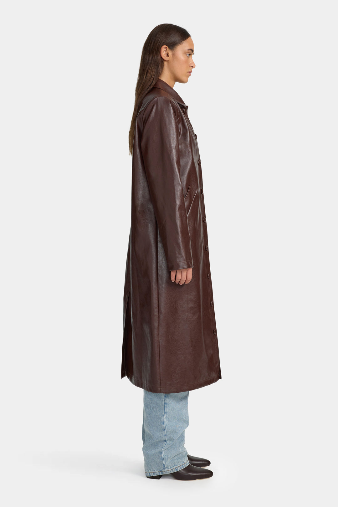 Ownley Tabetha PU Coat | Cherry Cola