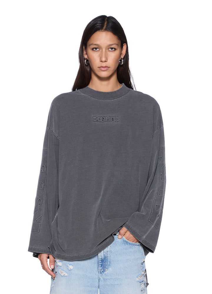 Ksubi Sott Altar Boyfriend Long Sleeve Tee | Charcoal