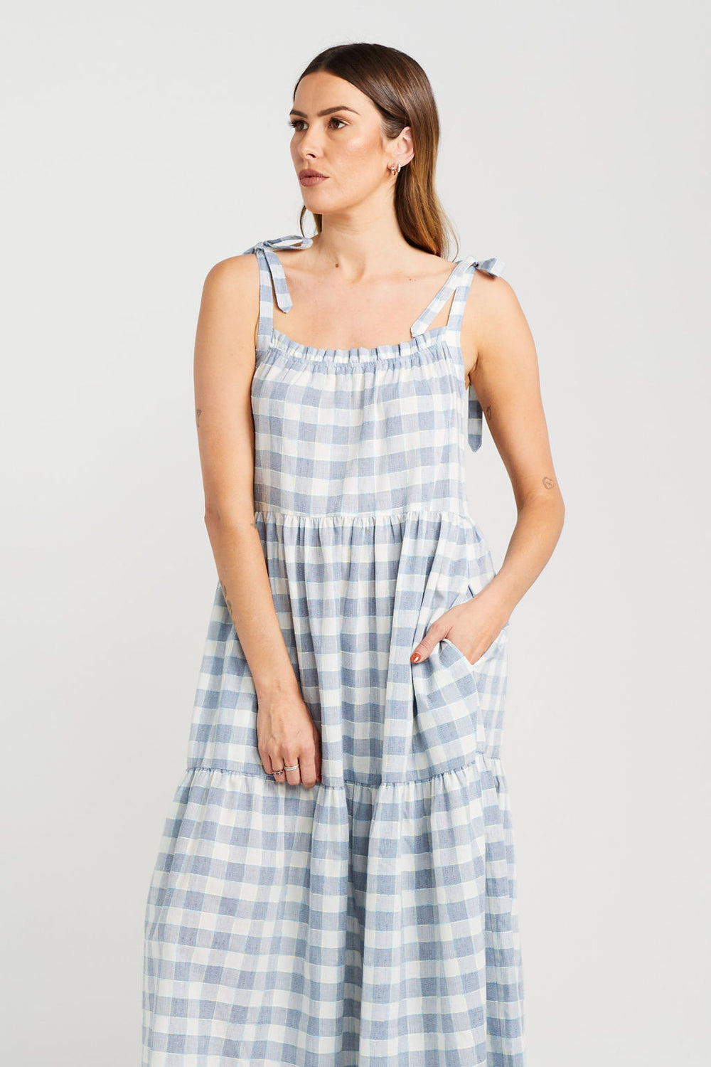 Thing Thing Tie Up Ziggy Dress | Marine Check