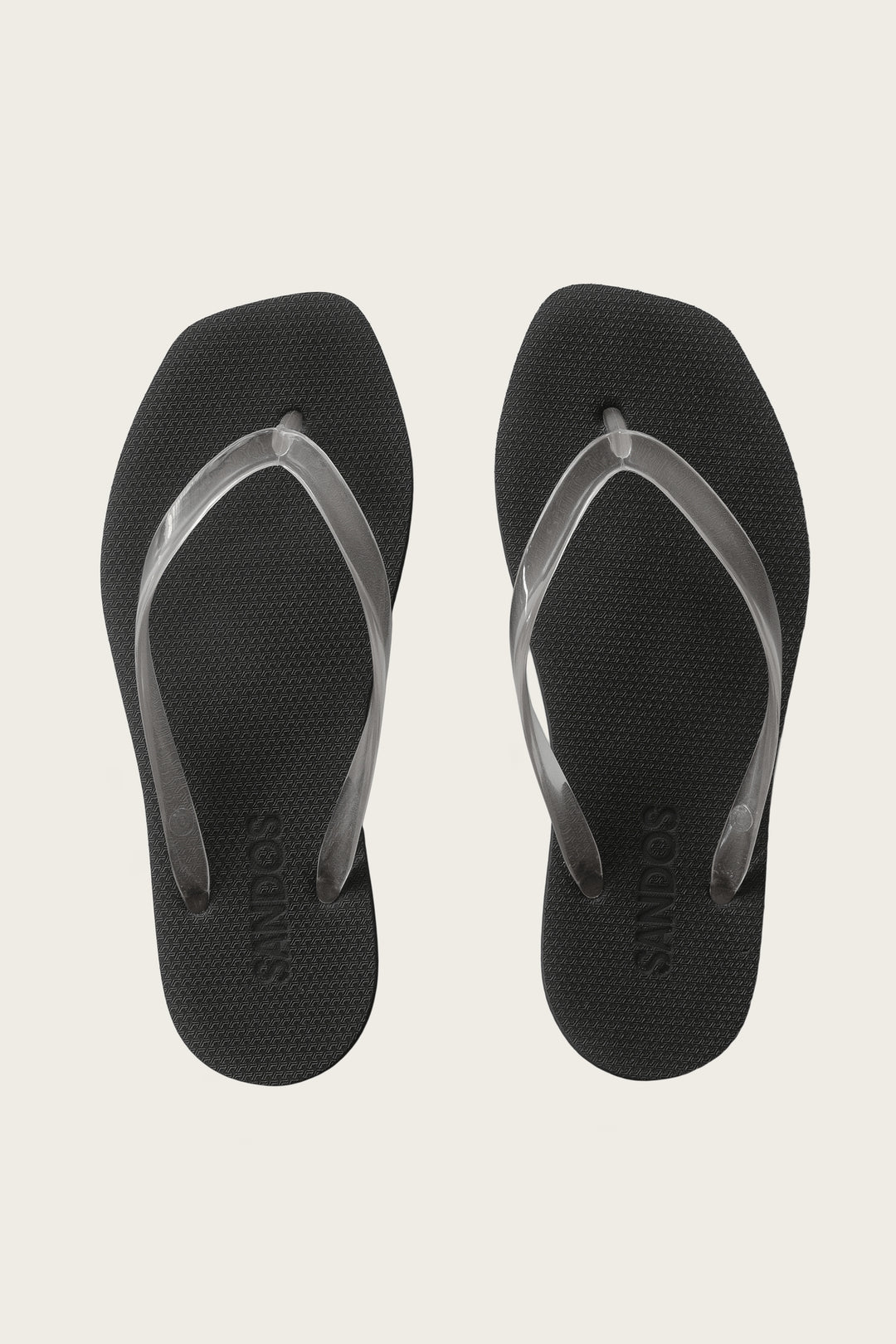 Sandos Jelly Flip Flop | Clear & Black