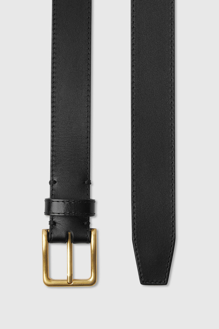 Assembly Label Tower Wrap Leather Belt | Black & Gold