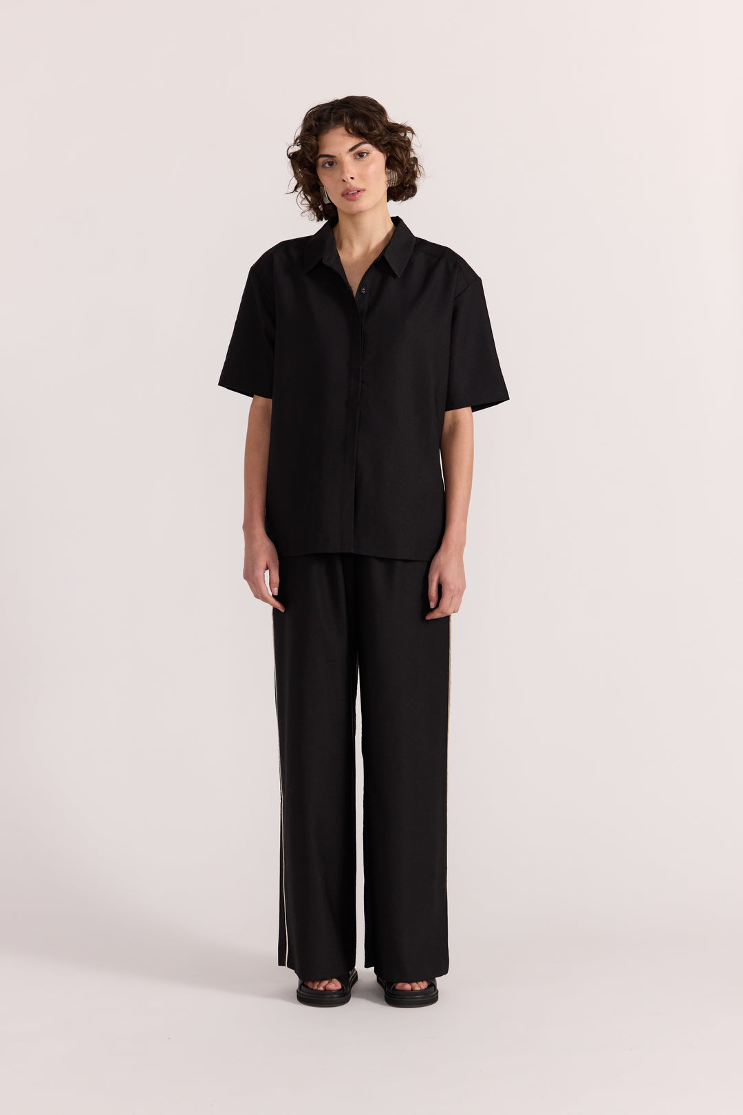 Staple The Label Dion Short Sleeve Shirt | Black