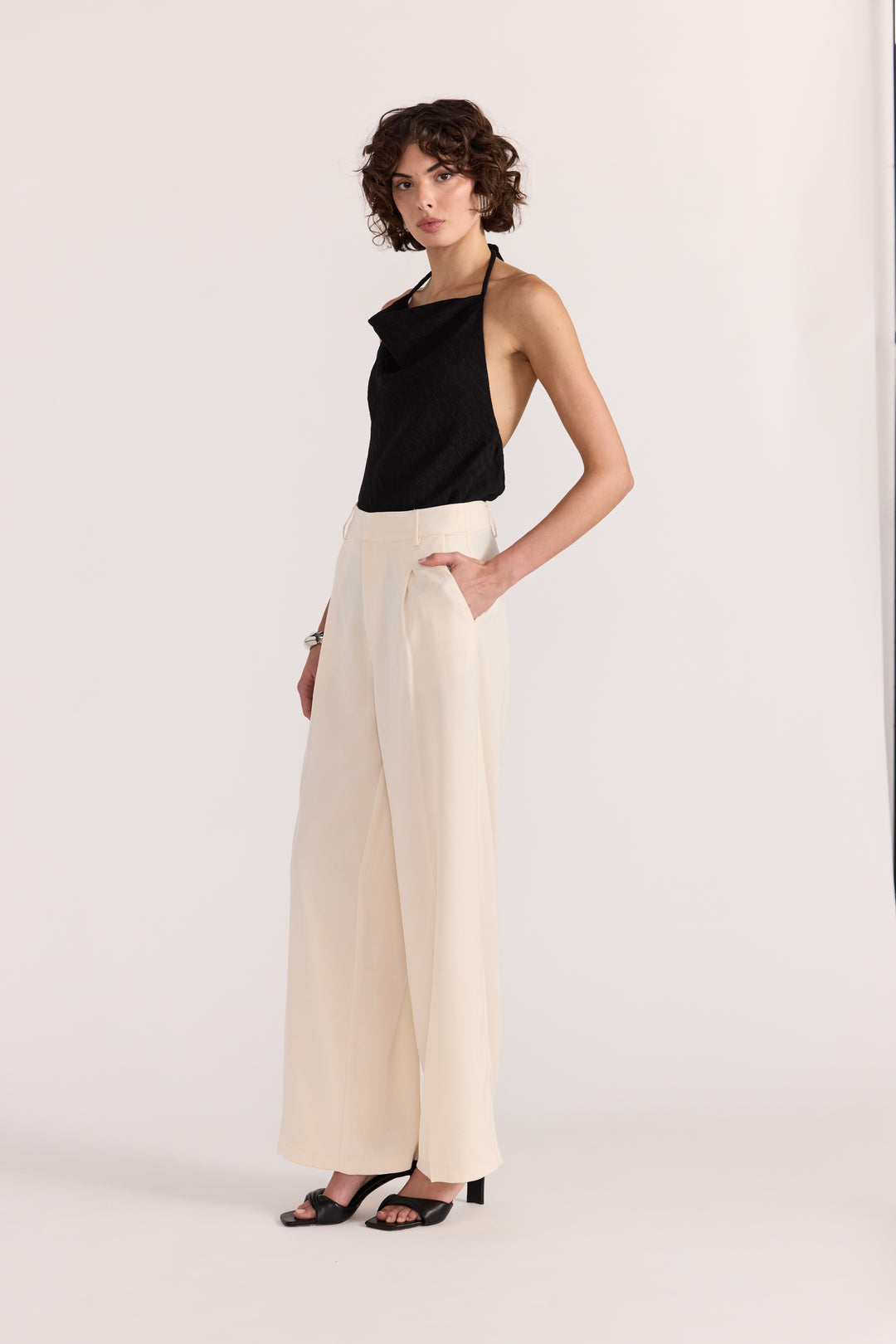 Staple The Label Sabine Wide Leg Pants | Cream