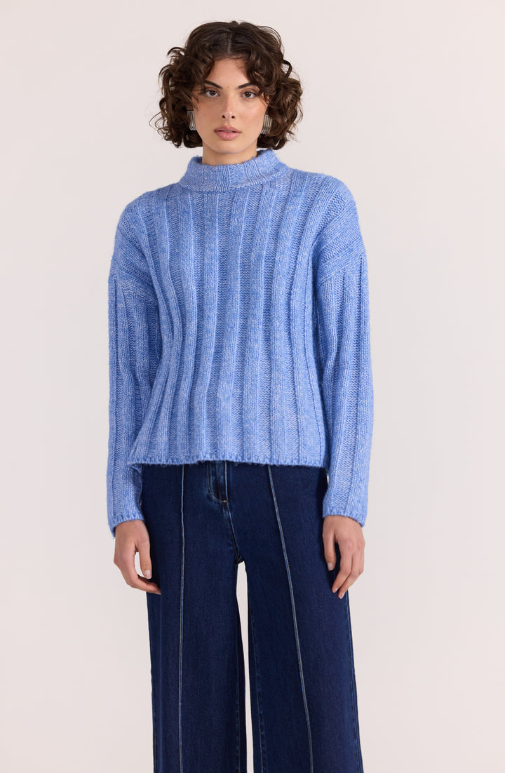 Staple The Label Macy Cozy Rib Jumper | Blue Marle