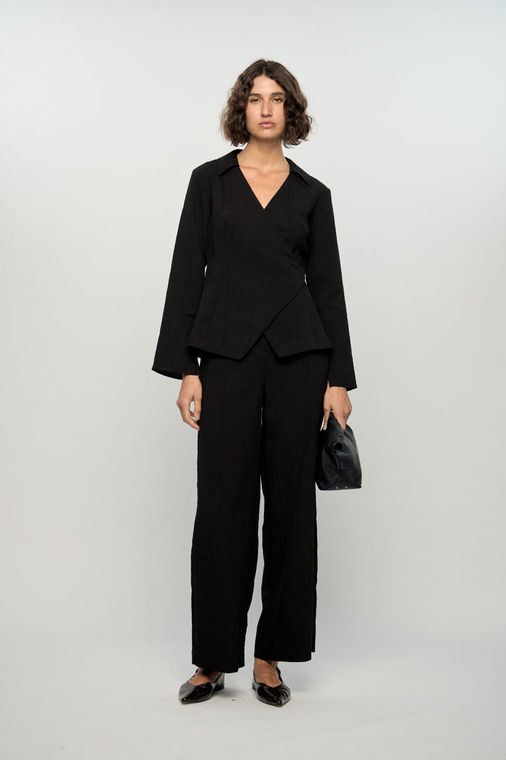 Staple The Label Marlow Wrap Top | Black