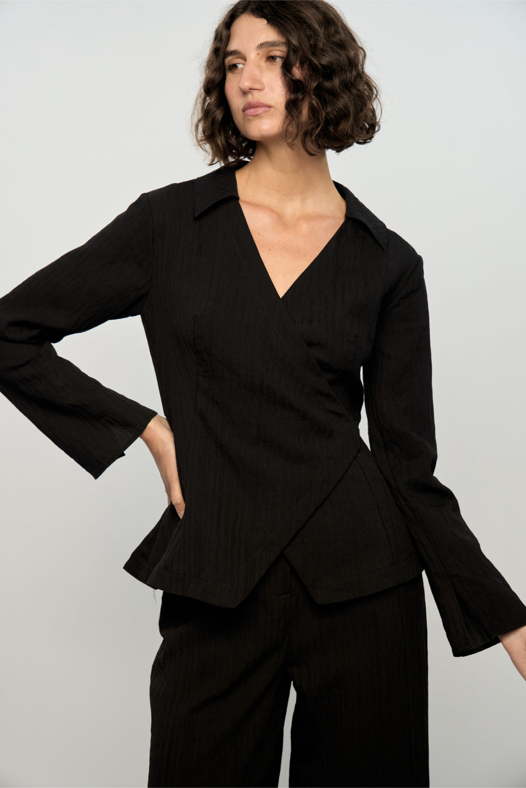 Staple The Label Marlow Wrap Top | Black