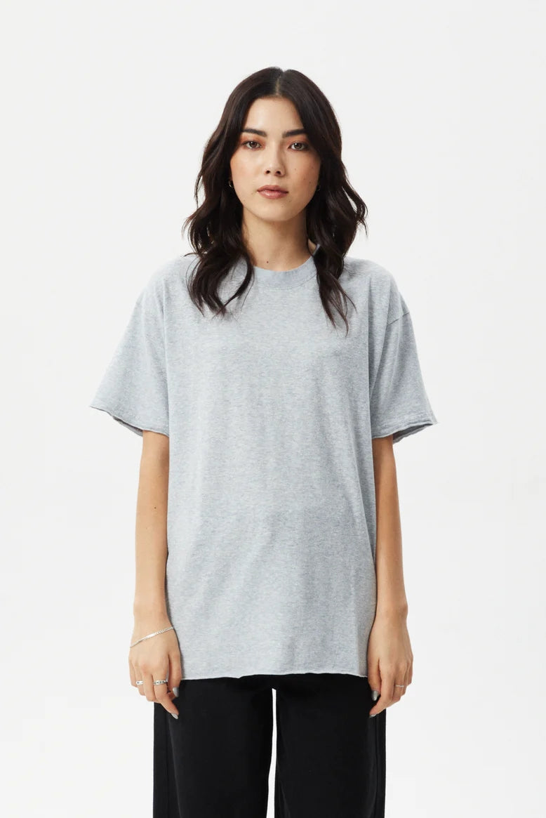 Afends Slay Oversized Tee | Shadow Grey Marle