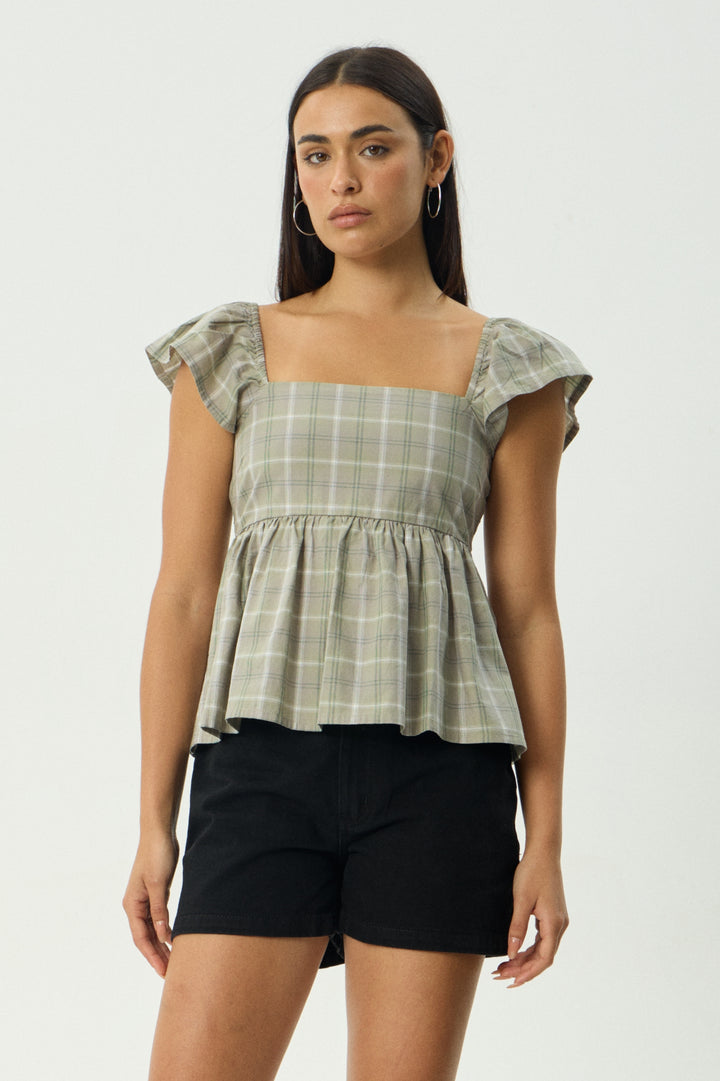 Afends Scout Check Top | Olive Check