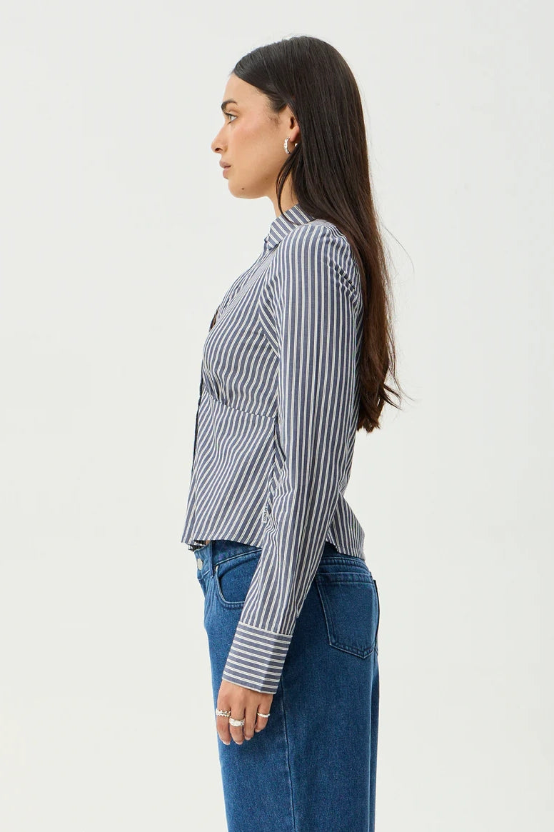 Afends Archive Shirt | Navy Stripe
