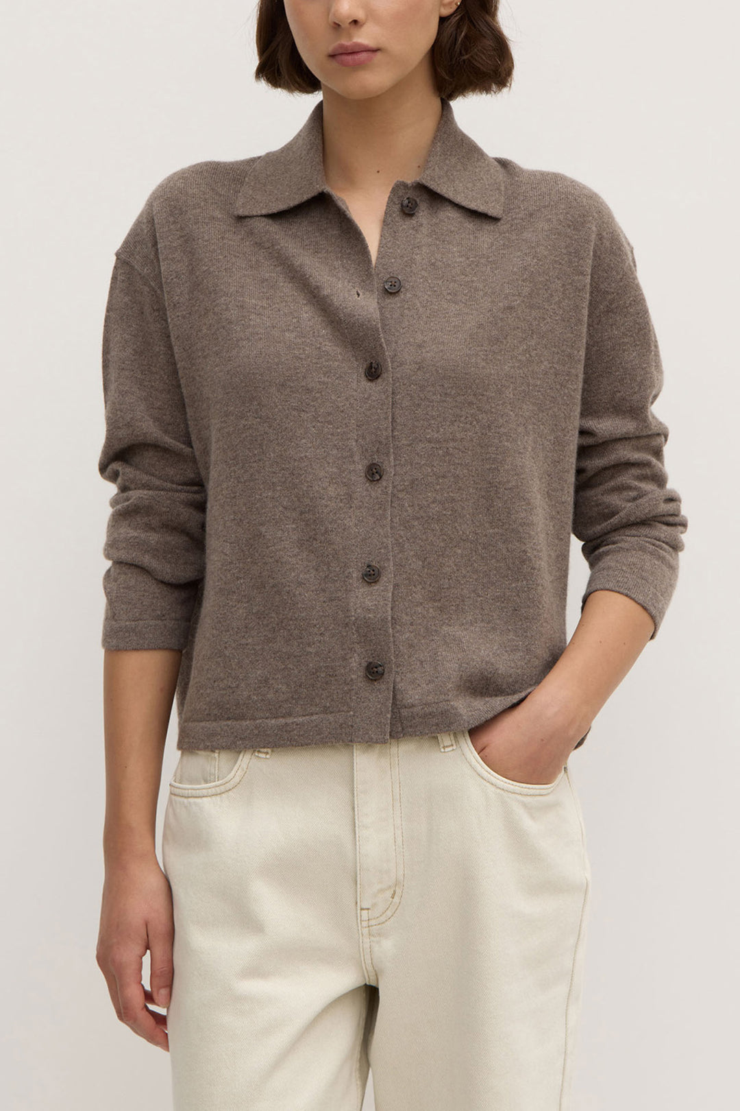 Assembly Label Wool Cashmere Knit Cardigan | Sable