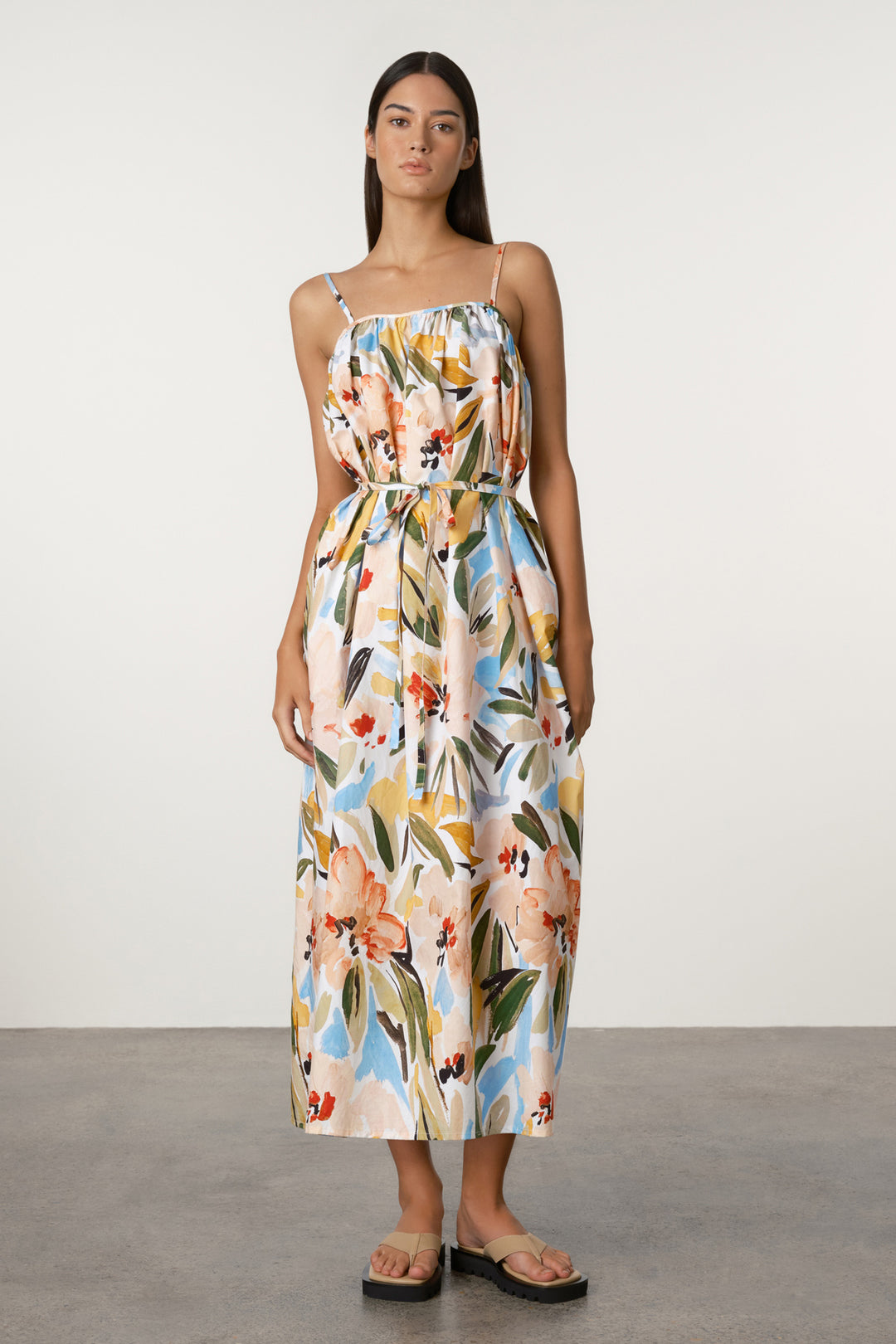 Zulu & Zephyr Gathered Cotton Dress | Summer Floral