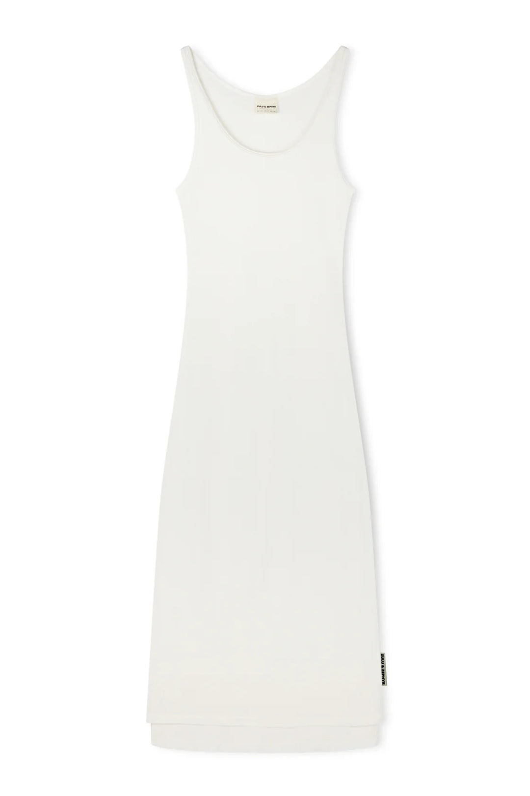 Zulu & Zephyr Rib Hemp Jersey Midi Dress | White