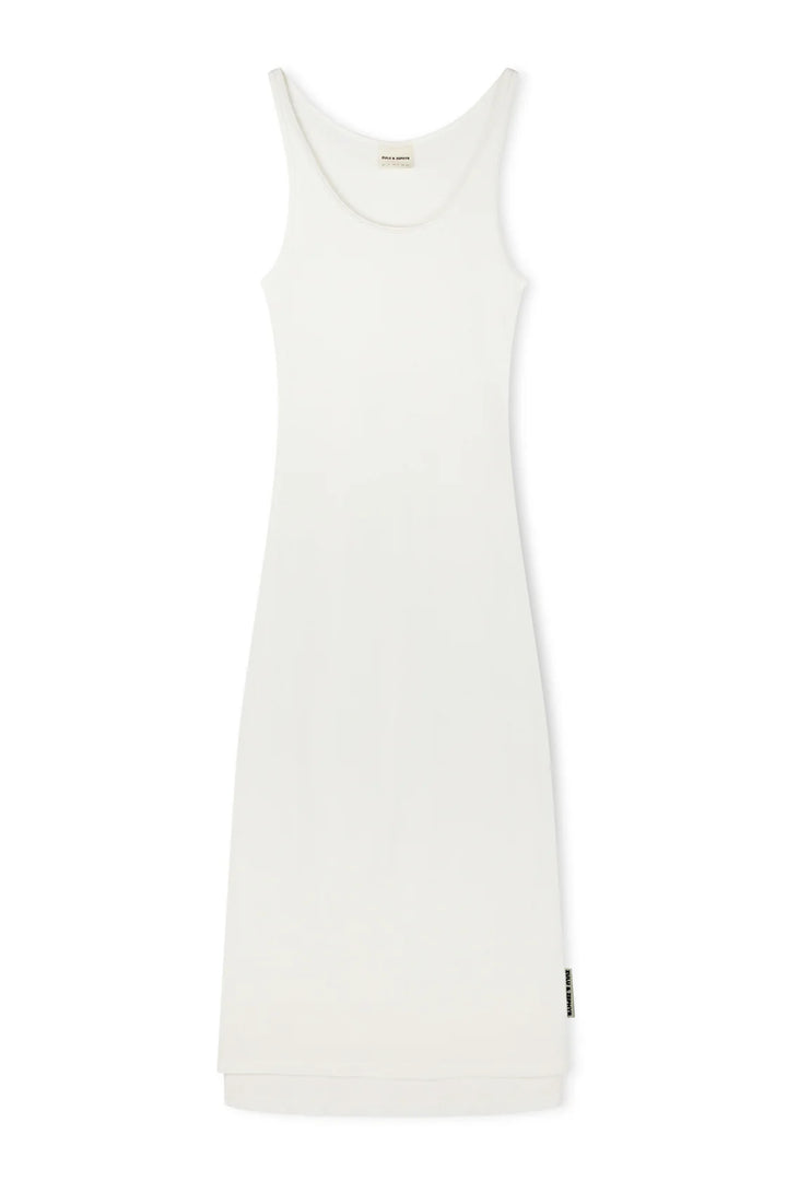 Zulu & Zephyr Rib Hemp Jersey Midi Dress | White