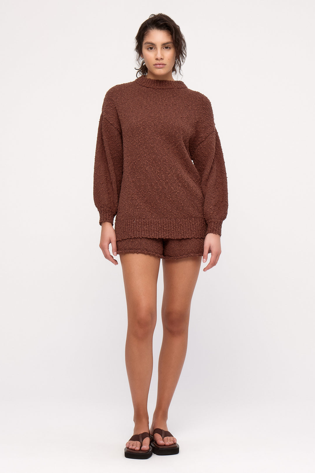 Zulu & Zephyr Boucle Knit Jumper | Carob