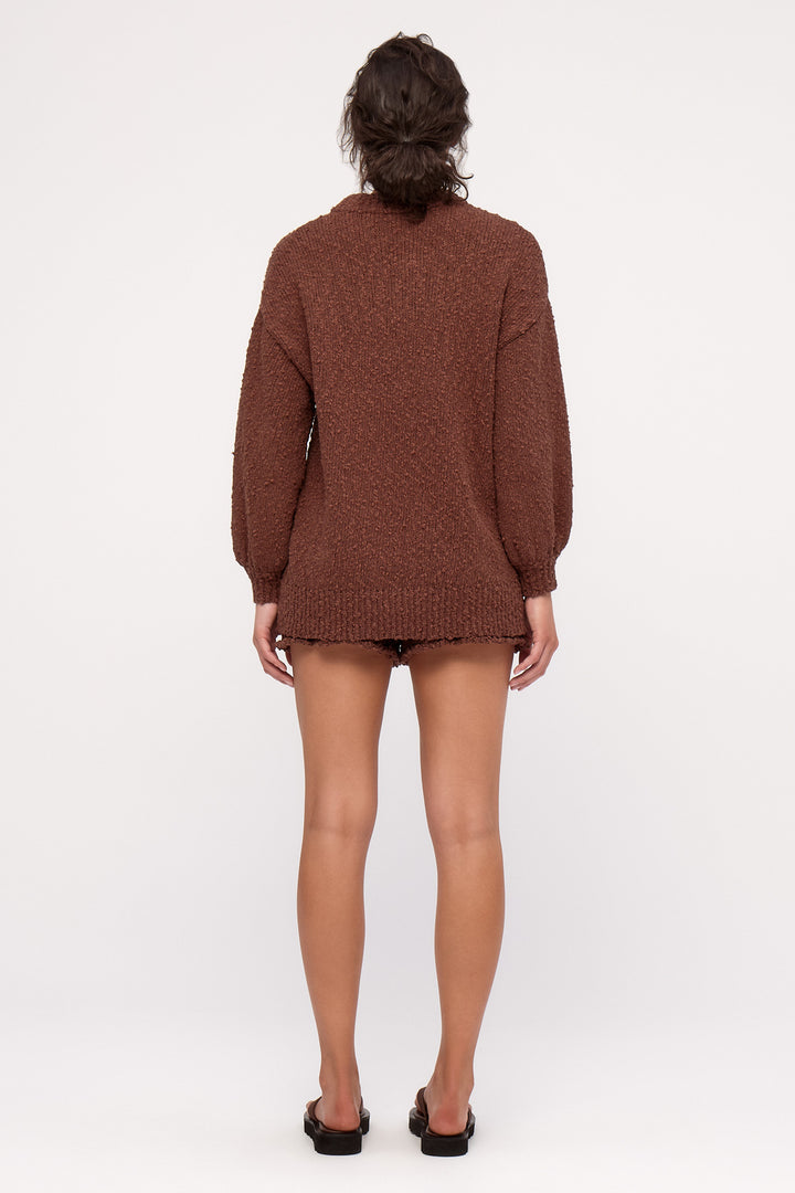 Zulu & Zephyr Boucle Knit Jumper | Carob