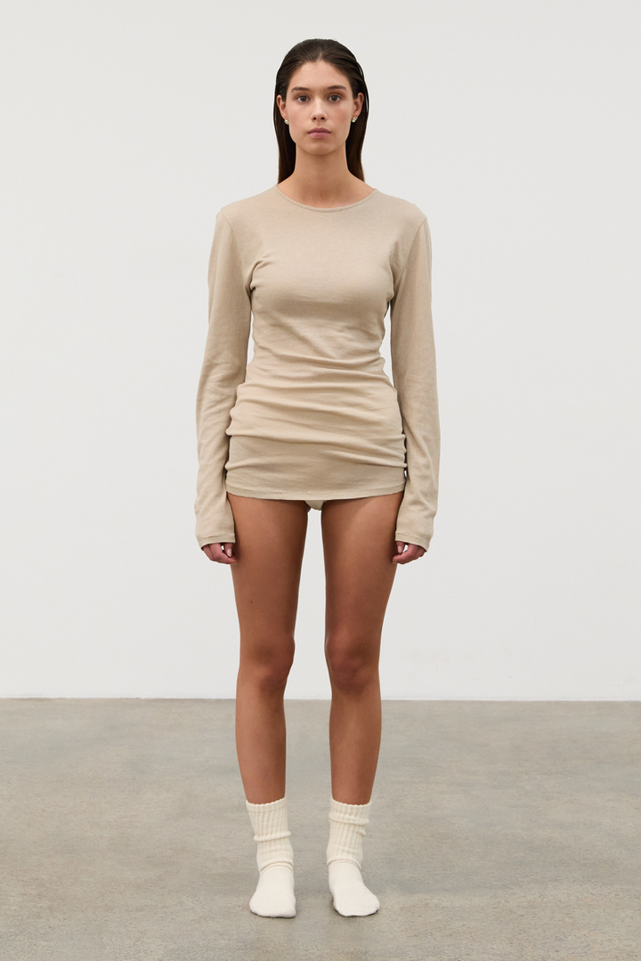 Zulu & Zephyr Rib Hemp Jersey Long Sleeve Top | Husk