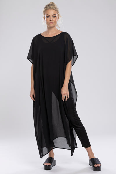 The Civita Dress is Sheer elegance!  Open sided dress, wear floaty or knotted to the side  Featuring an oversized flowy silhouette  Multi-seasonal & easily dressed up or down  XS/S 6-8 S/M 10-14  Composition: 100% poly chiffon