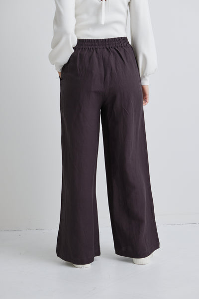 Reunion Label Resort Linen Pant - Dark Olive