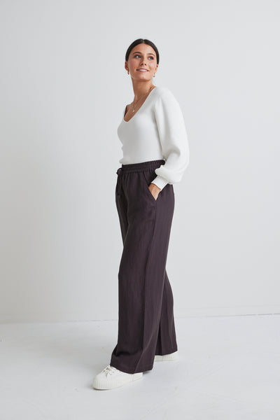 Reunion Label Resort Linen Pant - Dark Olive