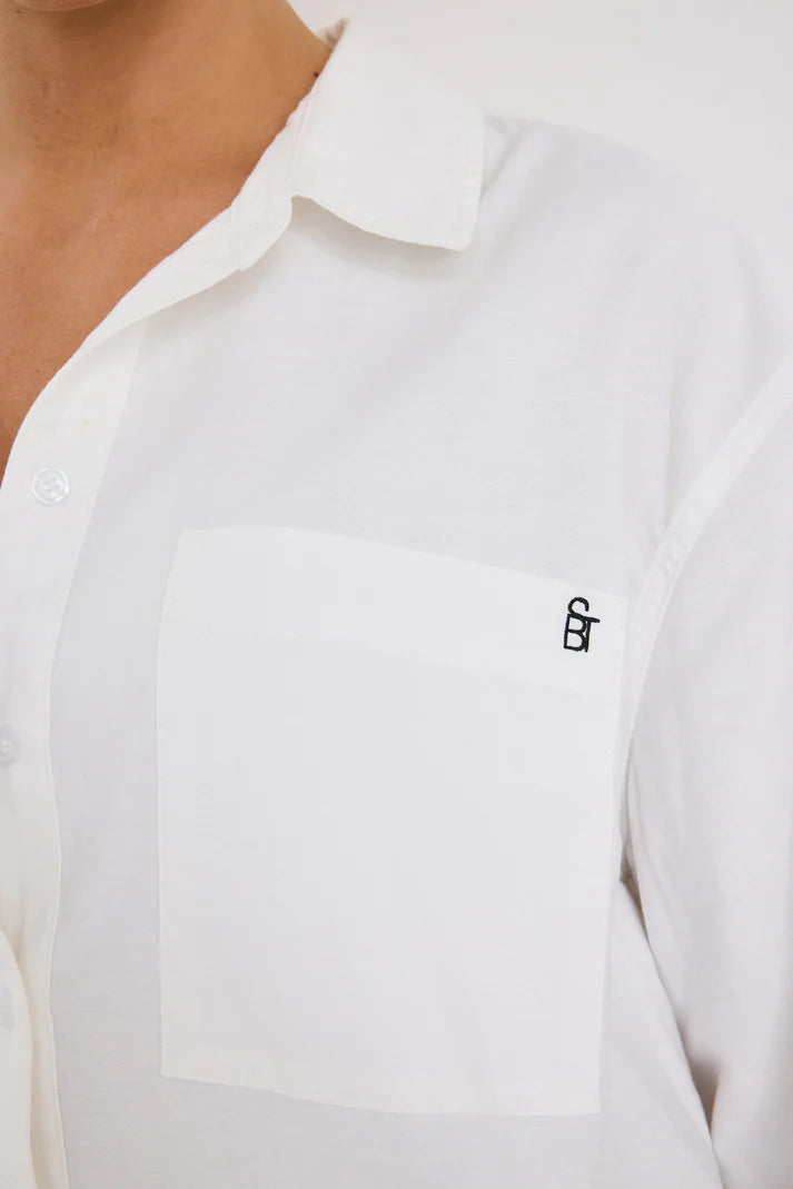 Stories Be Told Signature Oversized Shirt | Ivory Oxford