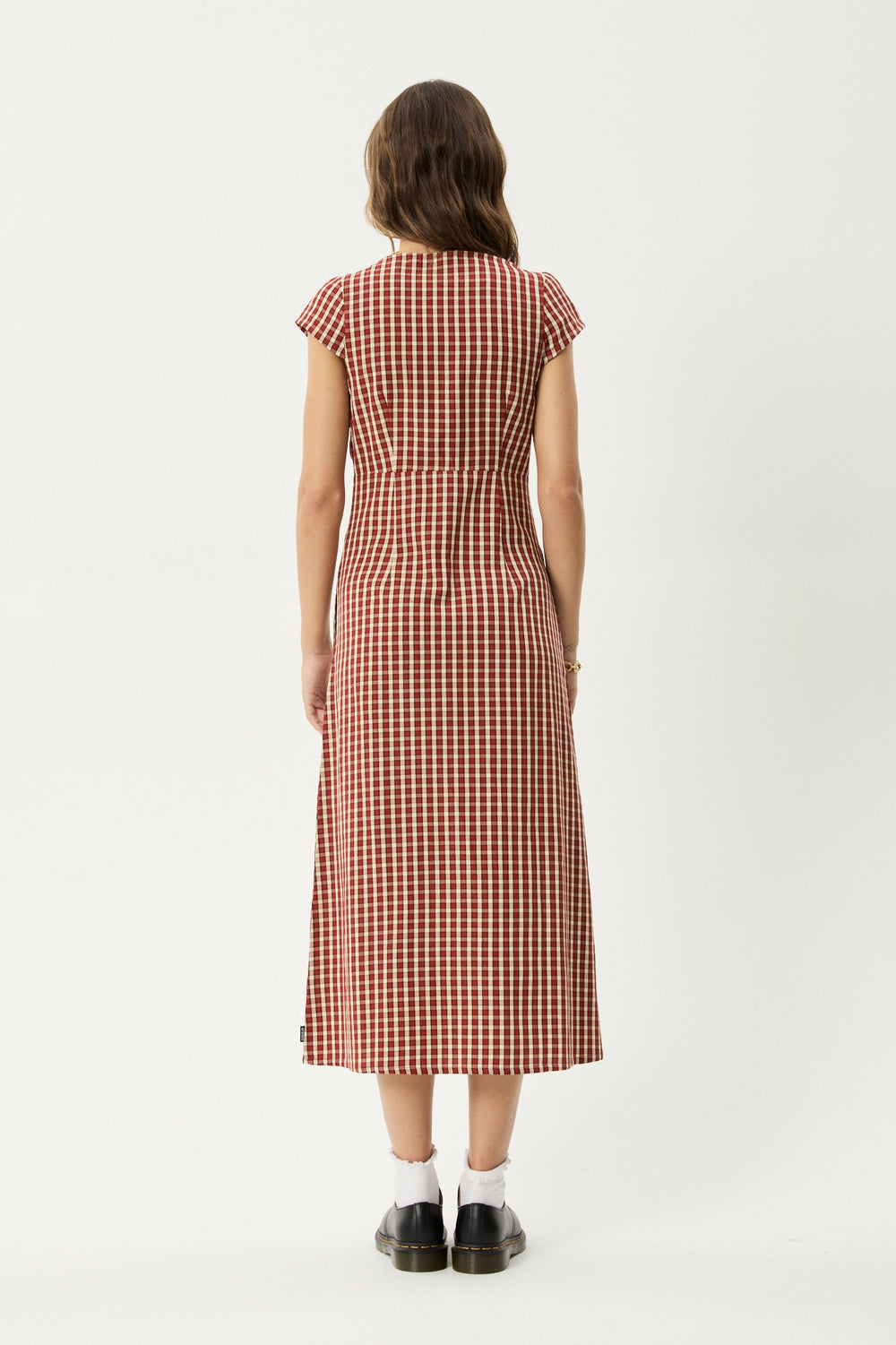 Afends Austin Check Midi Dress | Red Rum