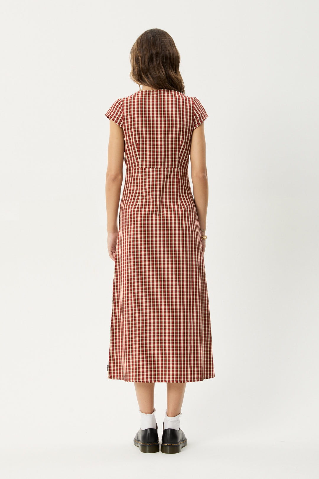 Afends Austin Check Midi Dress | Red Rum