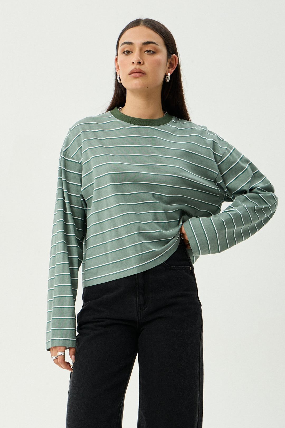 Afends Altitude Long Sleeve Tee | Pine Stripe
