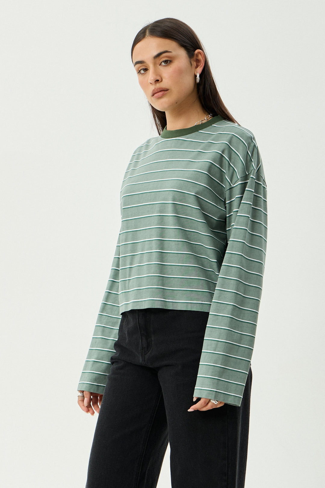 Afends Altitude Long Sleeve Tee | Pine Stripe