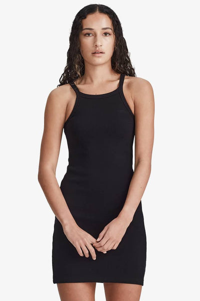 COMMONERS MINI RIB TANK DRESS  The Commoners Mini Rib Tank Dress is a super-cute and easy to wear mini length dress now available in Black and Stormy.