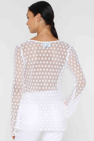 BLAK ONE LAST TIME TOP - WHITE  The Blak One Last Time Top is a gorgeous sheer long sleeve available in white.