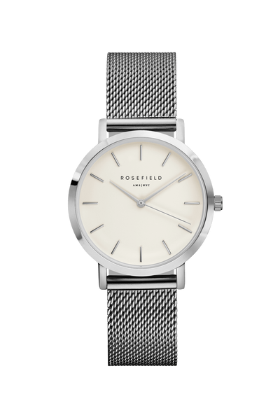 ROSEFIELD TRIBECA WATCH - MESH  The Rosefield Tribeca is a gorgeous versatile watch, now available in a Silver or Gold/Rosefield Mesh colorway. Featuring a timeless mesh design strap which is easy to adjust, a white face and silver or gold-plated hardware, this watch effortlessly compliments any outfit weather it be causal or formal! 