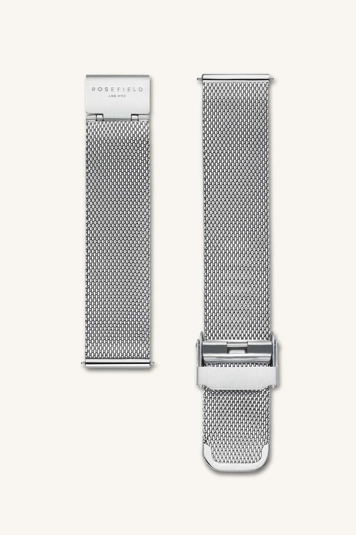 ROSEFIELD TRIBECA WATCH STRAP  The Rosefield Tribeca Strap in Gold or Silver Mesh is a classic design which can be interchanged with the following styles; West Village, Upper East Side, Tribeca and September Issue collection. Wear alone or pair with one of Rosefield's beautiful bracelets. This watch effortlessly moves from day to night.