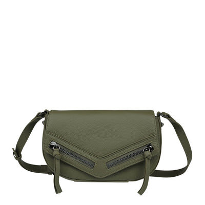 STATUS ANXIETY TRANSITORY BAG  The Status Anxiety Transitory Bag the perfect everyday on-the-go handbag, with a little edge. The Transitory Bag easily fits your essentials and is crafted from a full grain Italian leather. The Transitory bag features an external slip pocket for your phone which has a magnetised closure, and an internal zip pocket, finished with unique zipper detailing on the bottom, sides, and front. Complete with an adjustable strap so you decide the length.