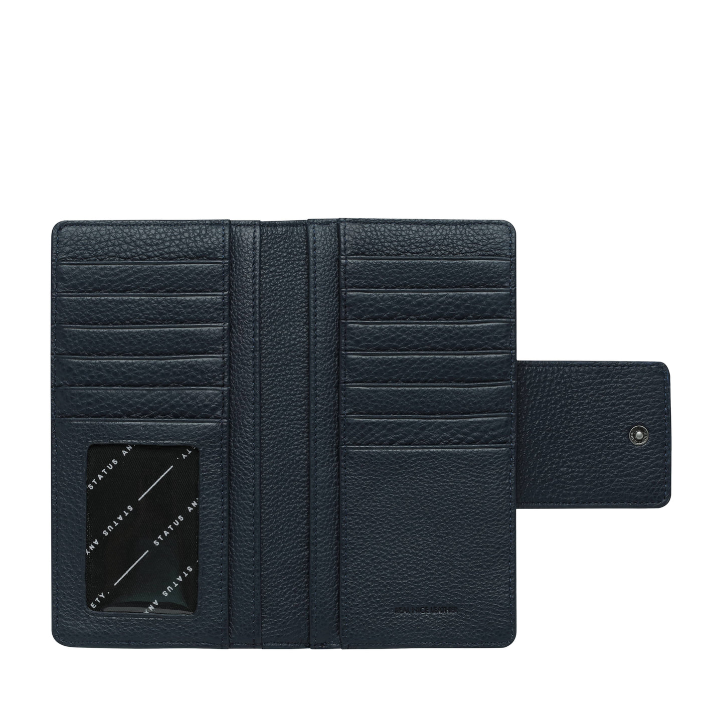 STATUS ANXIETY RUINS WALLET   The Status Anxiety Ruins Wallet is an easy-to-carry wallet, with a slim silhouette and profile, making it perfect for daily use and any outfit. The Ruins Wallet features a oversized clip clasp to close, with a large external coin pocket, and plenty of internal card slots, and individual bank note spaces. The outside zipper section makes for easy access to your cash without having to open the main section of the wallet.